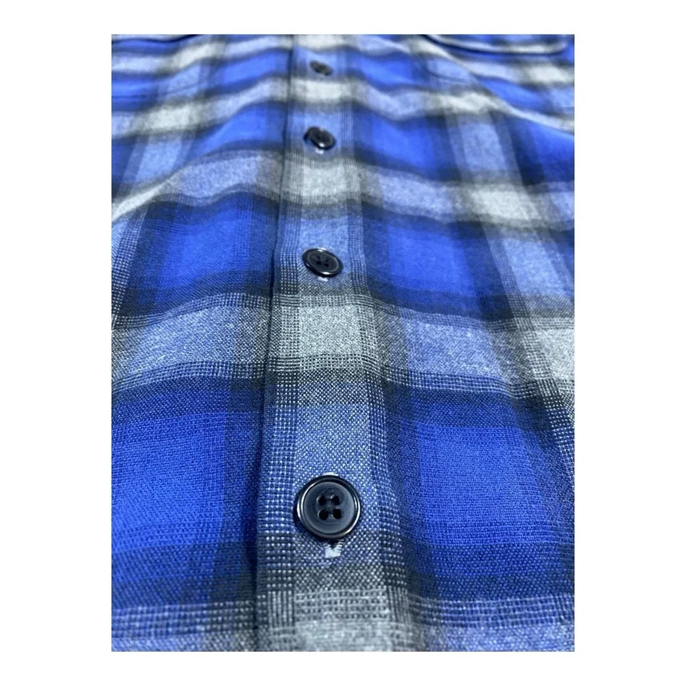 VTG Polo By Ralph Lauren Heritage Ski Camp Flannel Shirt Mens LRG Blue‎ Plaid